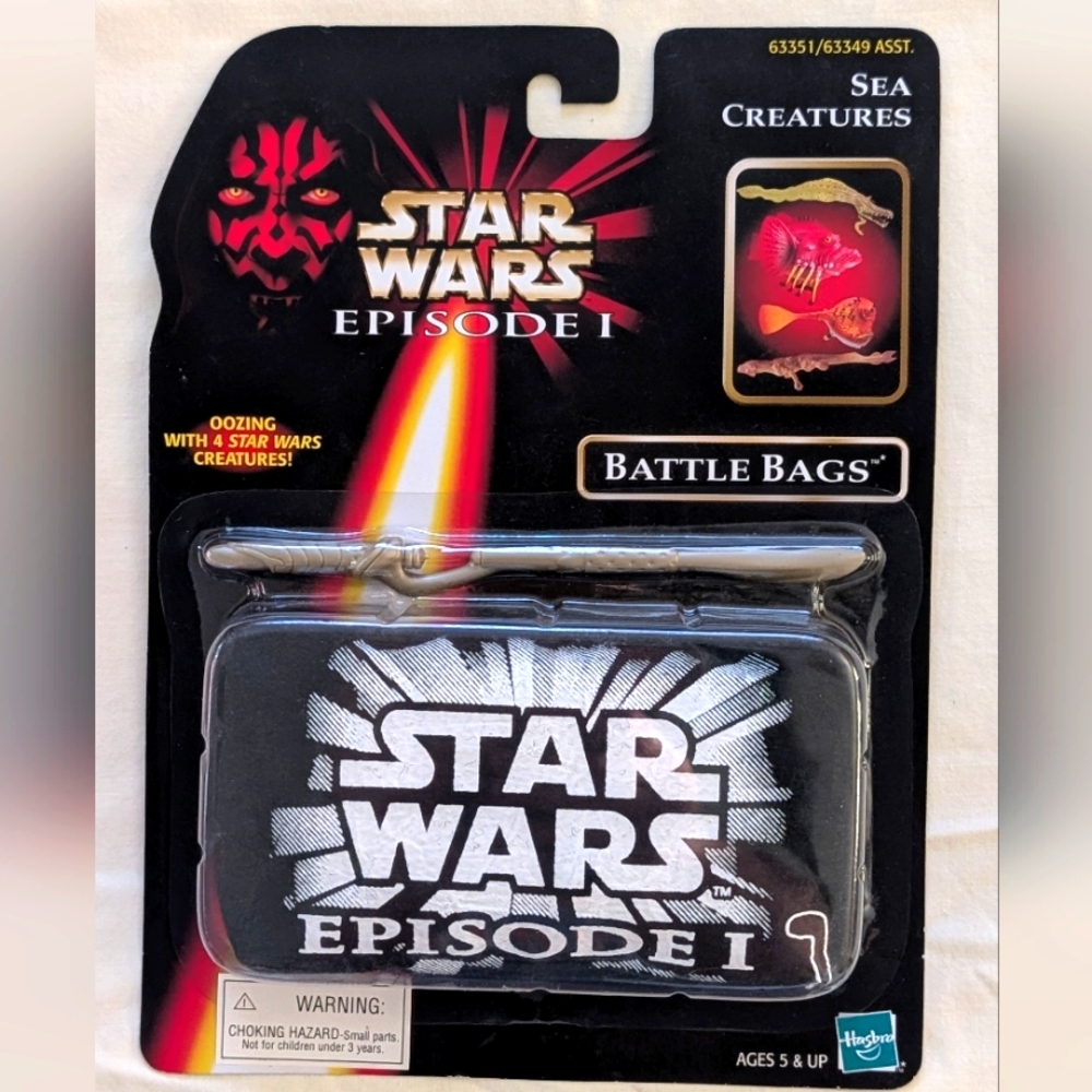 NWT Y2K Hasbro Star Wars Episode 1 Phantom Menace Battle Bags Sea Creature Toys